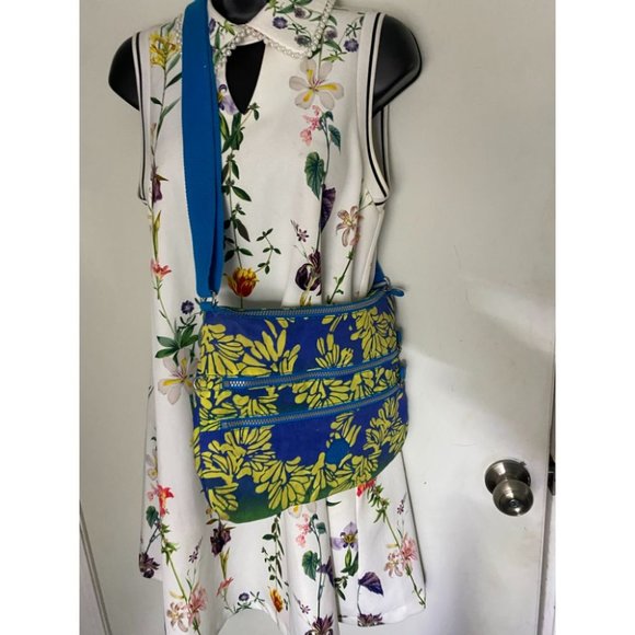 KIPLING Medium Blue Yellow Nylon Crossbody Bag - Picture 8 of 12